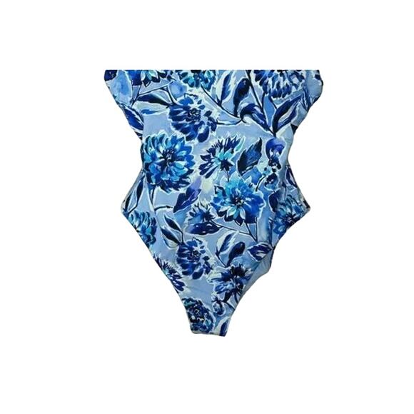 NWT Andie The Baia Floral Underwire One Piece  Swimsuit Removable Cups M Blue - Picture 9 of 15